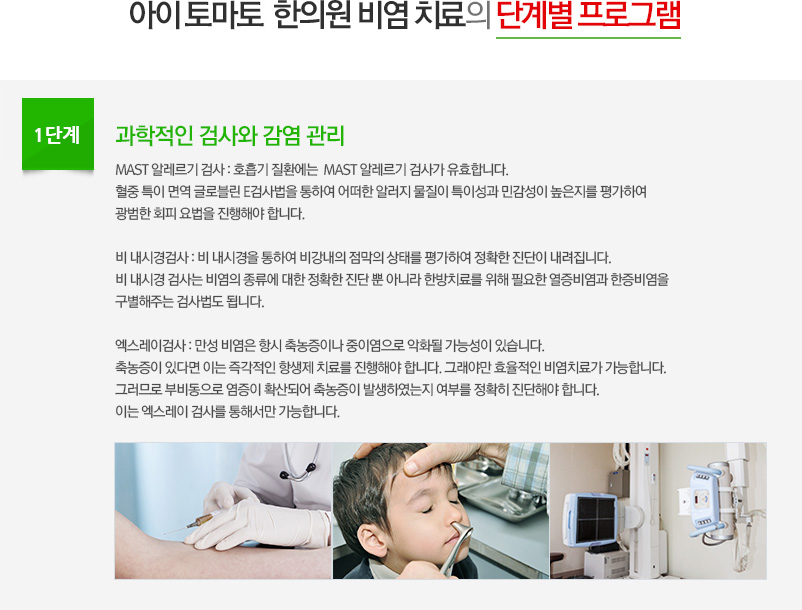 동서융합 비염 치료의 단계별 프로그램